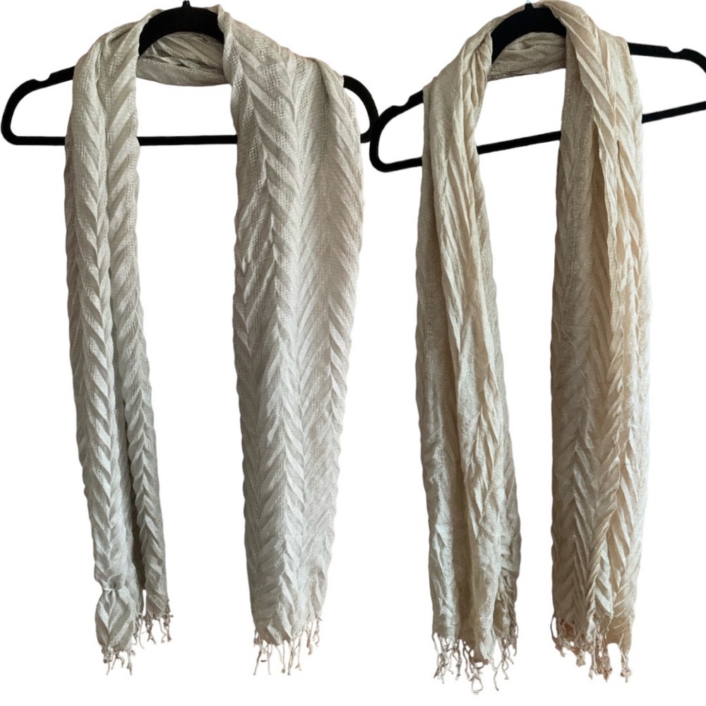 5/$20 2 set of scarves gold and silver colors